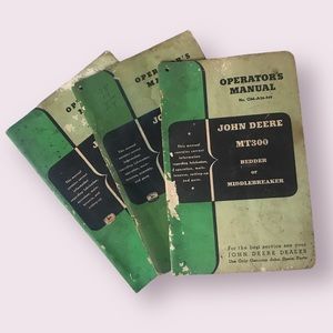 Vintage John Deere Tractor Operator’s Manuals Service Farm Tools User Guides